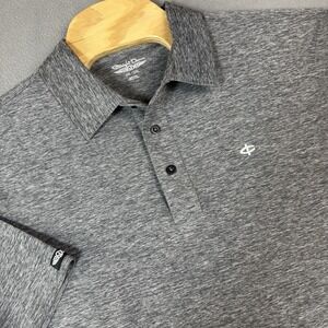 Straight Down Golf Polo Shirt Mens XXL Heather Grey Stretch Performance Logo